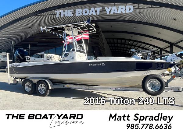 Triton 240 LTS 2016 Triton 240 LTS boat on trailer at The Boat Yard, Louisiana.