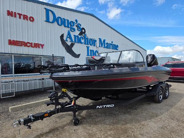 Nitro ZV-20 SPORT 2025 Nitro ZV-20 SPORT boat on trailer at Doug's Anchor Marine dealership.