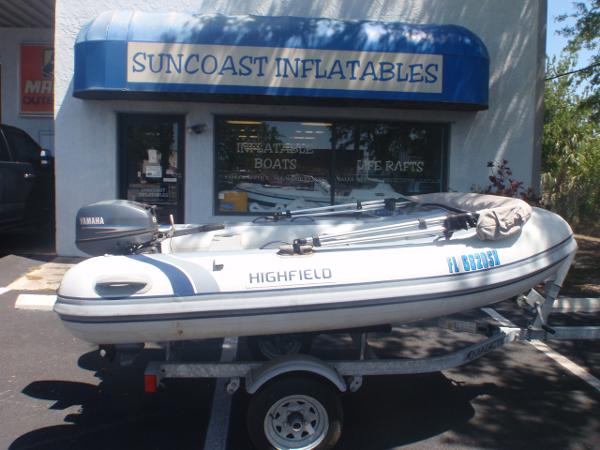 Highfield Classic 290 Highfield Classic 290 inflatable boat, 2021 model, on trailer outside Suncoast Inflatables store.