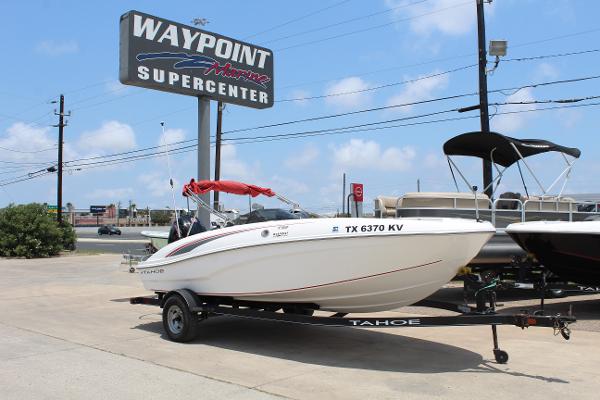Tahoe T18 2023 Tahoe T18 boat on trailer at Waypoint Marine Supercenter.