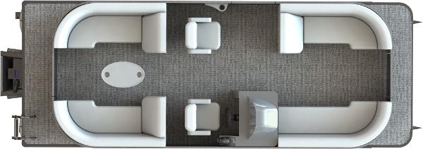 Starcraft LX22RDH Top view of 2025 Starcraft LX22RDH pontoon boat interior layout.