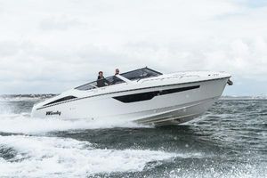 Windy 34 Alizé 2024 Windy 34 Alizé boat cruising on open water, showcasing sleek design and performance.