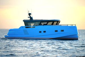 Glacier 48 C Bianchet Edition 2024 Glacier 48 C Bianchet Edition yacht on calm sea at sunset.