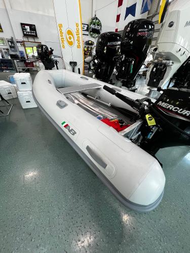 AB Inflatables Lammina 9 UL 2023 AB Inflatables Lammina 9 UL boat displayed in showroom.