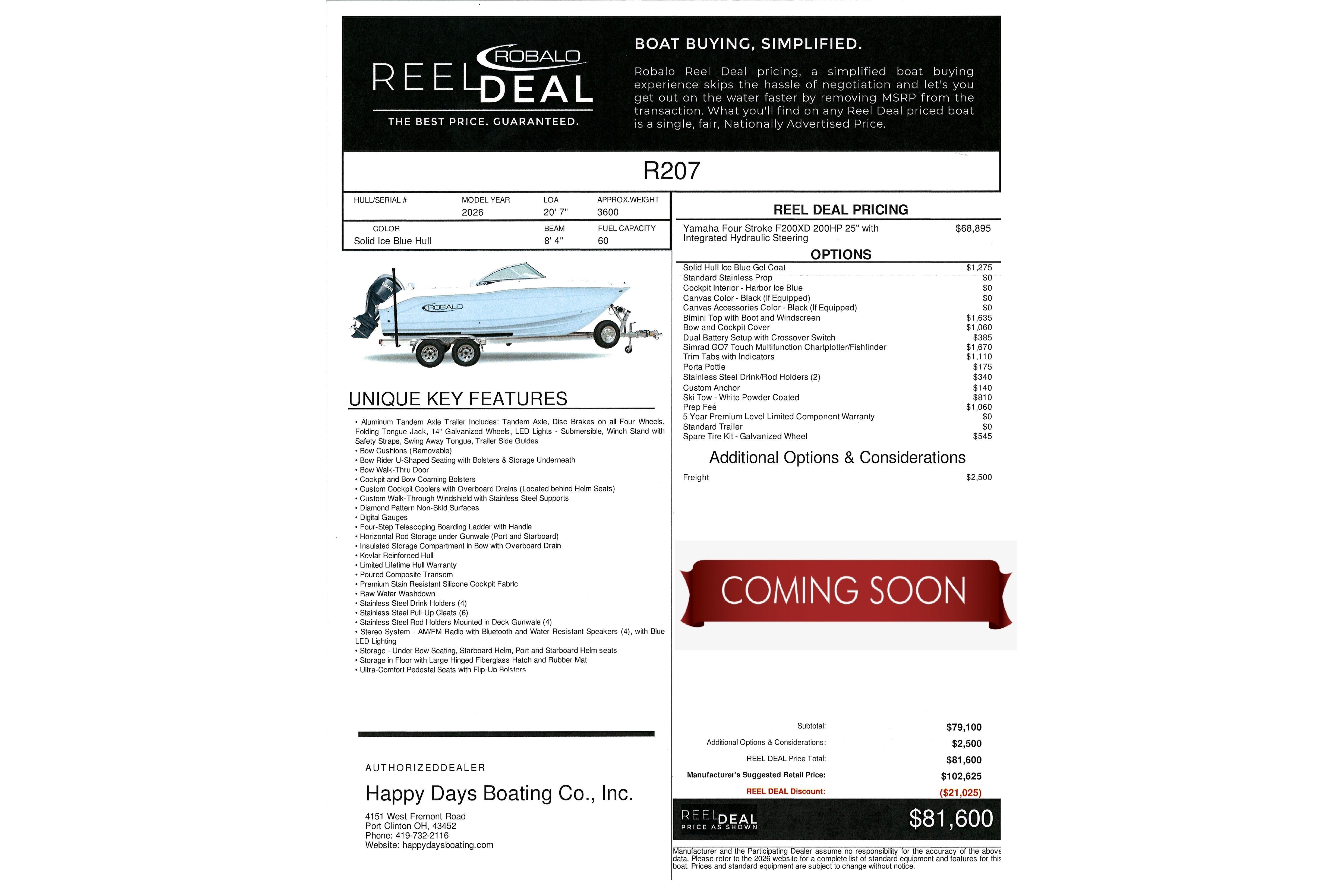 2026 Robalo R207 Dual Console