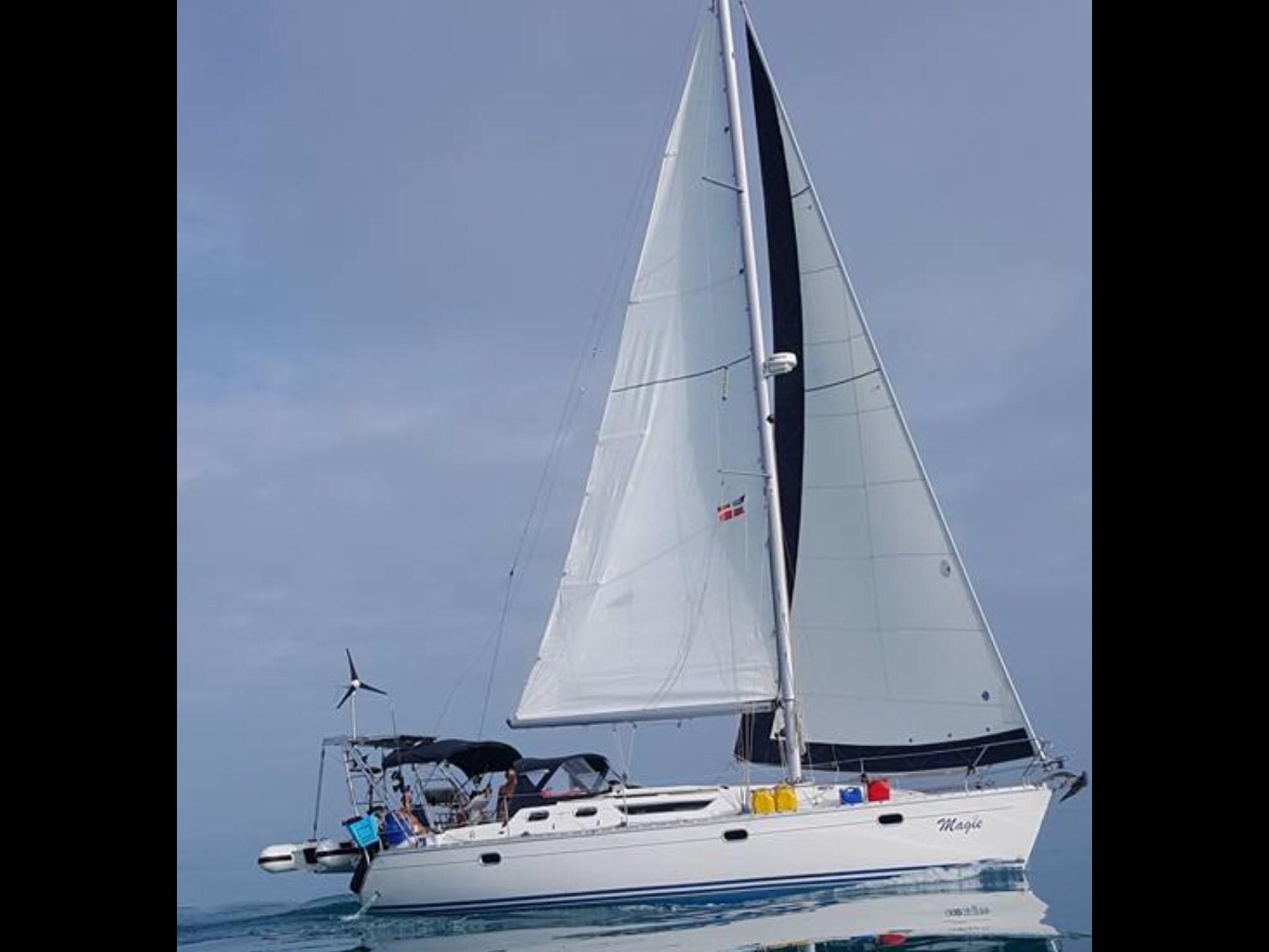 Jeanneau Sun Odyssey 36.2 Sailing yacht Jeanneau Sun Odyssey 36.2, 1997 model, gliding on calm waters.
