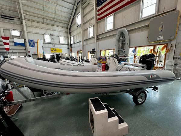AB Inflatables Alumina 16 ALX 2023 AB Inflatables Alumina 16 ALX boat displayed in a showroom.