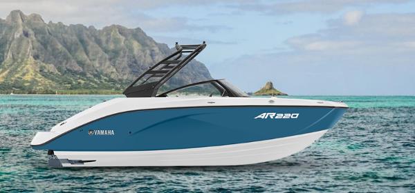 Yamaha Boats AR220 2025 Yamaha Boats AR220 in scenic ocean setting with mountains in background.