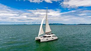 Fountaine Pajot SABA 50 Sailing catamaran Fountaine Pajot SABA 50, 2017, on open sea under blue sky.