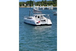 Gemini Legacy 2013 Gemini Legacy catamaran "Rockstar" anchored in calm waters.