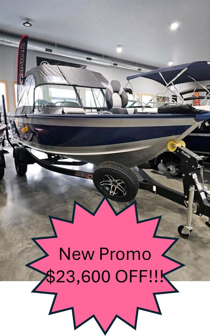 Alumacraft Trophy 185 2023 Alumacraft Trophy 185 boat on display with $23,600 discount promotion.
