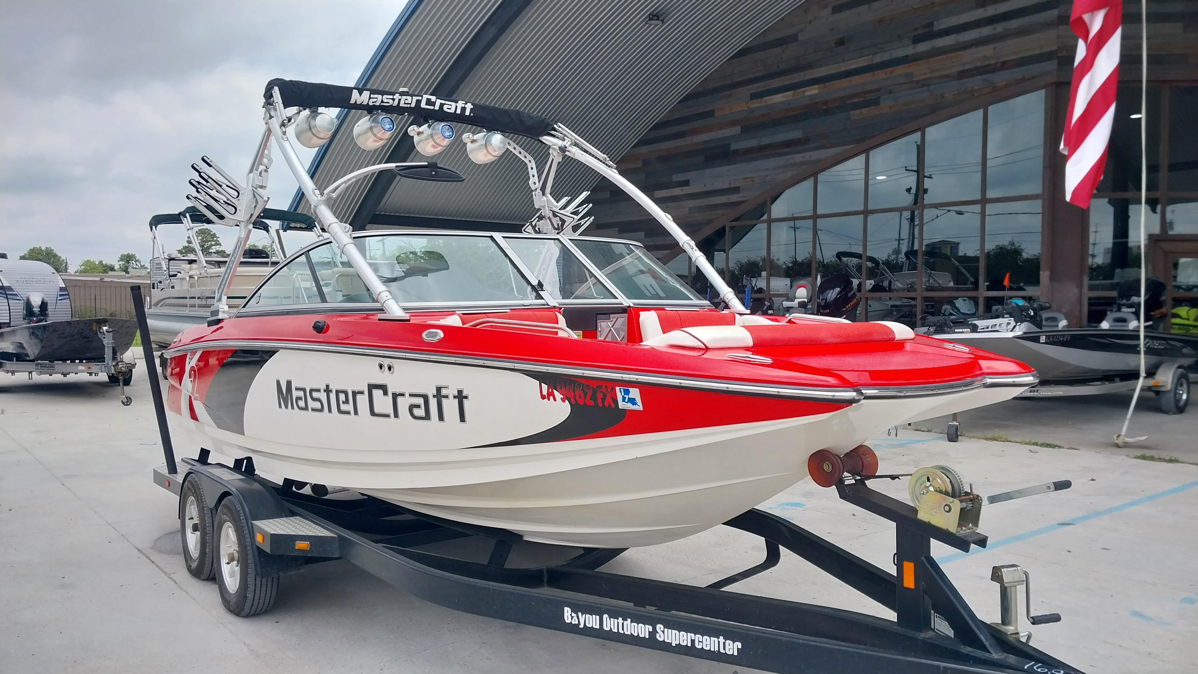 MasterCraft X2 2011 MasterCraft X2 boat on a trailer at Bayou Outdoor Supercenter.