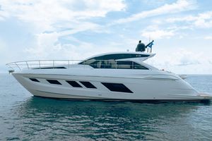 Filippetti s55 Luxurious 2019 Filippetti S55 yacht cruising on calm waters under a cloudy sky.