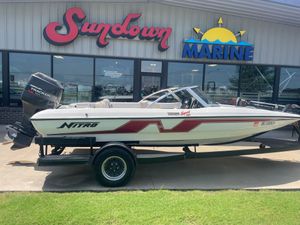 Nitro 185SF 1995 Nitro 185SF boat on trailer outside Sundown Marine dealership.