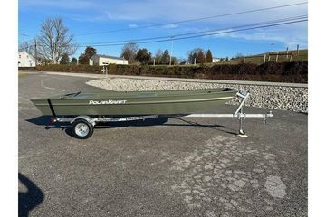 2024 Polar Kraft 1436 Jon Boat, 14' long, 36" bottom, 15" transom w/ trailer