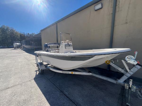 Carolina Skiff E 16 JVX 2025 Carolina Skiff E 16 JVX boat on trailer, parked outdoors.