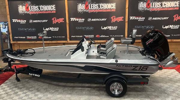 Nitro Z18 2025 Nitro Z18 fishing boat displayed at Anglers Choice showroom.