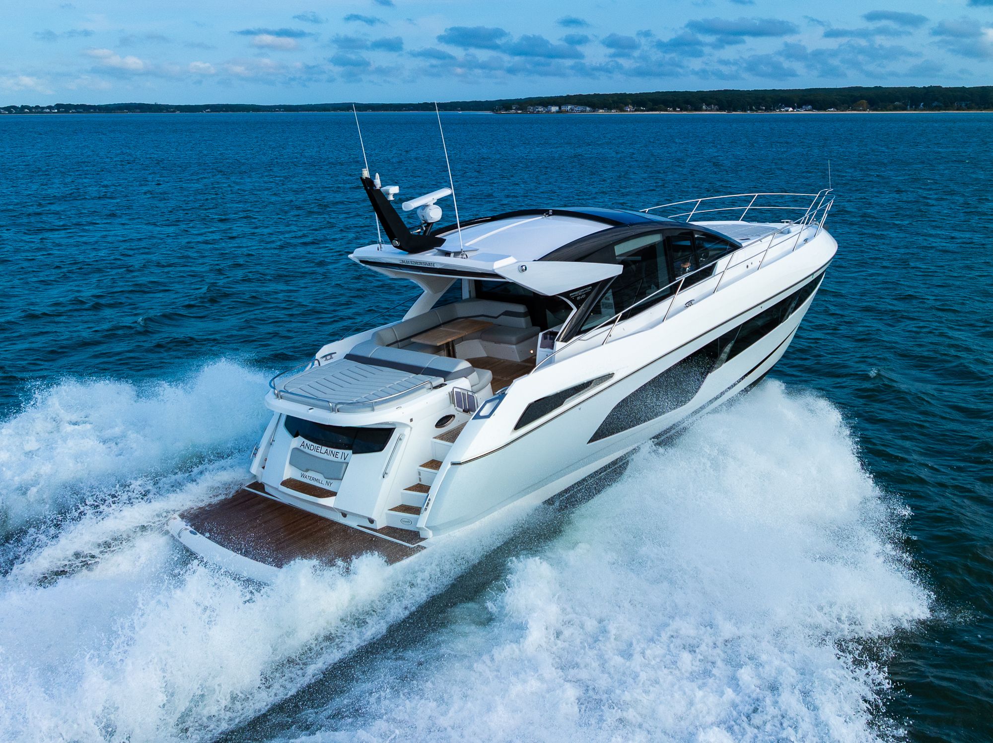 Sunseeker Predator 60 EVO 2021 Sunseeker Predator 60 EVO yacht cruising on open water.