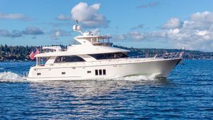 Ocean Alexander Motor Yacht 2011 Ocean Alexander Motor Yacht cruising on a sunny day.