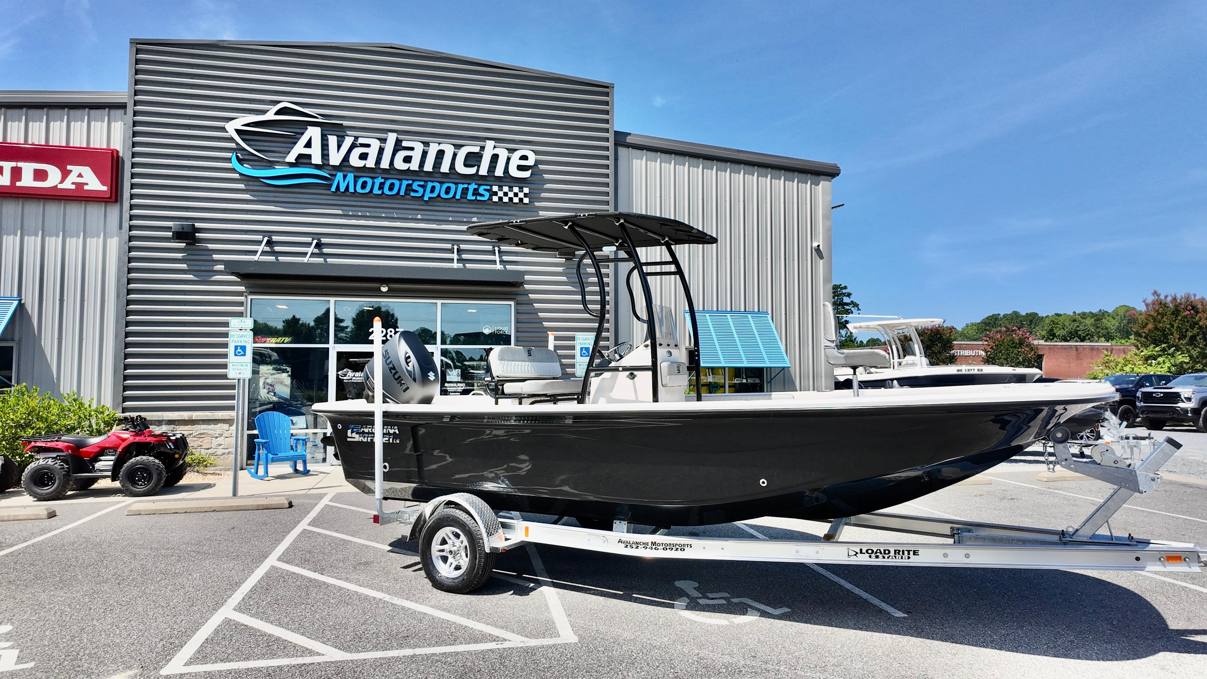 Carolina Skiff 21 LS STEALTH EDITION 2025 Carolina Skiff 21 LS Stealth Edition boat at Avalanche Motorsports dealership.