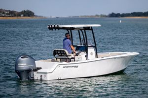 Sportsman Open 212 Center Console 2022 Sportsman Open 212 Center Console boat on calm water, featuring Yamaha engine.