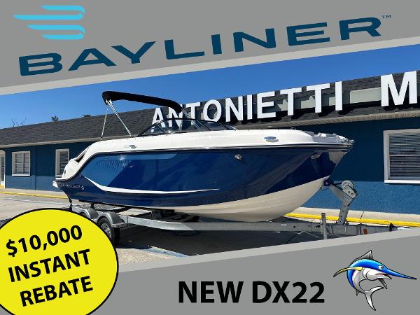 Bayliner D22 New 2025 Bayliner D22 boat with $10,000 rebate, displayed at Antonietti Marine.