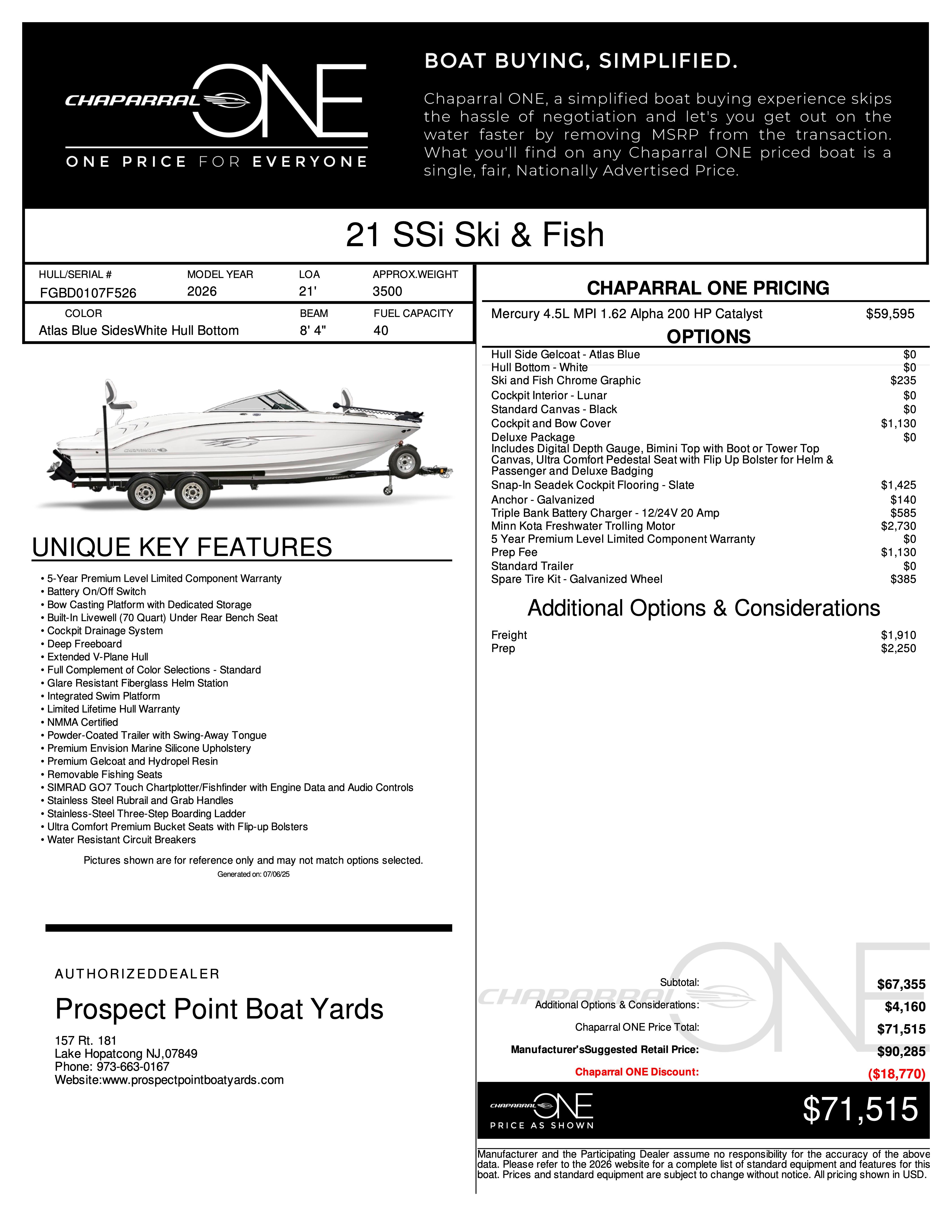 Chaparral 21 SSi Ski & Fish Chaparral 21 SSi Ski & Fish 2026 brochure with pricing, features, and dealer information.