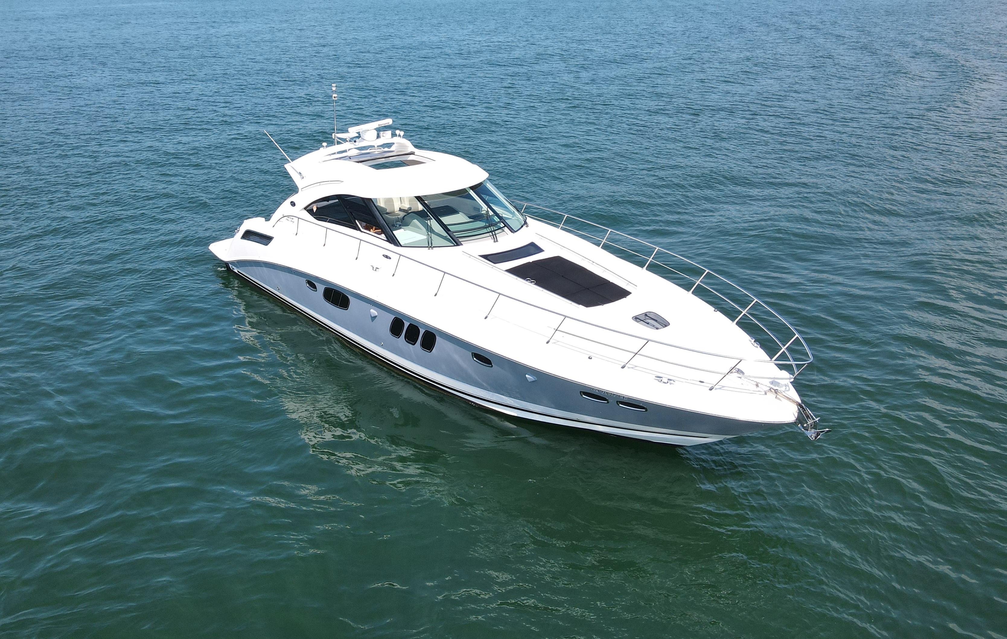 Sea Ray 540 Sundancer 2012 Sea Ray 540 Sundancer yacht cruising on open water.