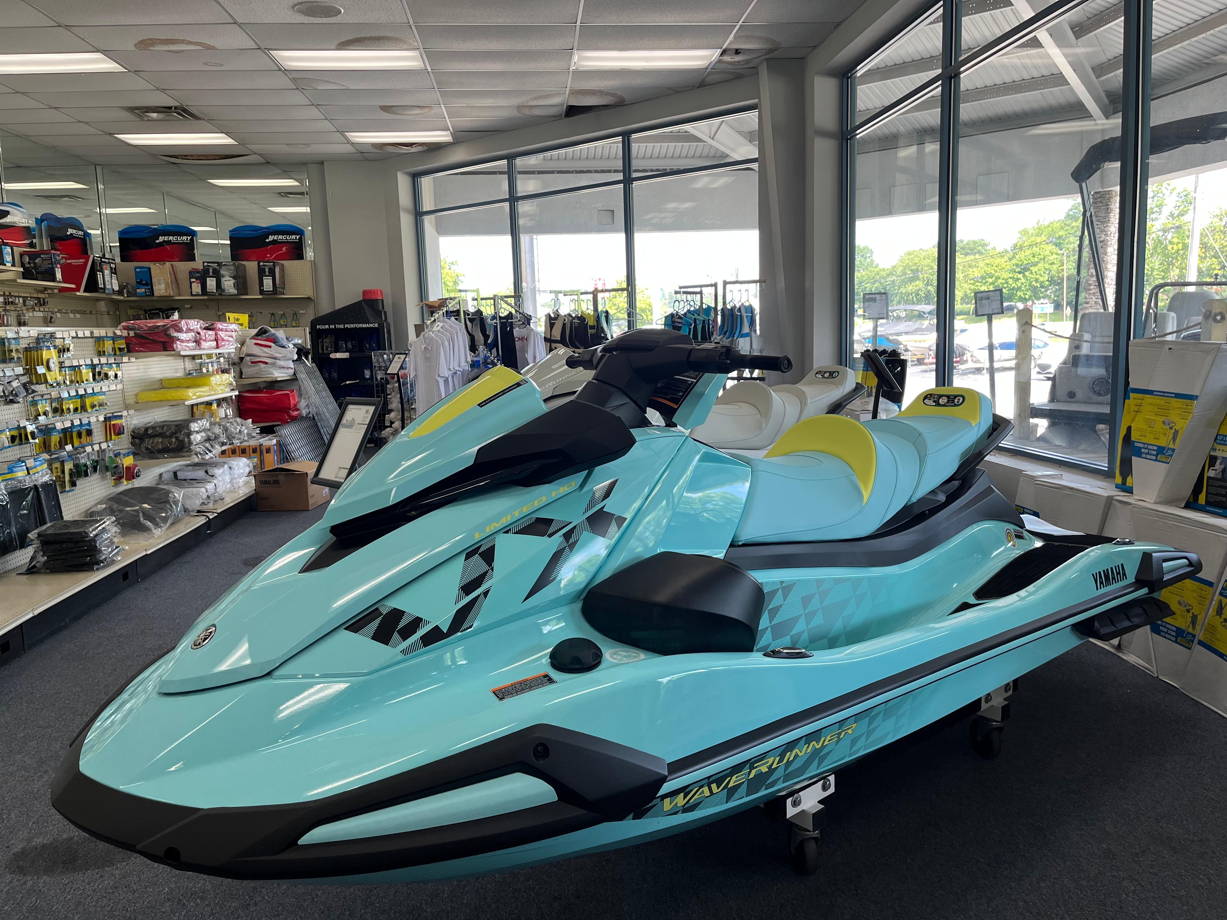 Yamaha WaveRunner VX Limited Ho 2025 Yamaha WaveRunner VX Limited Ho in showroom, featuring sleek design and vibrant color.
