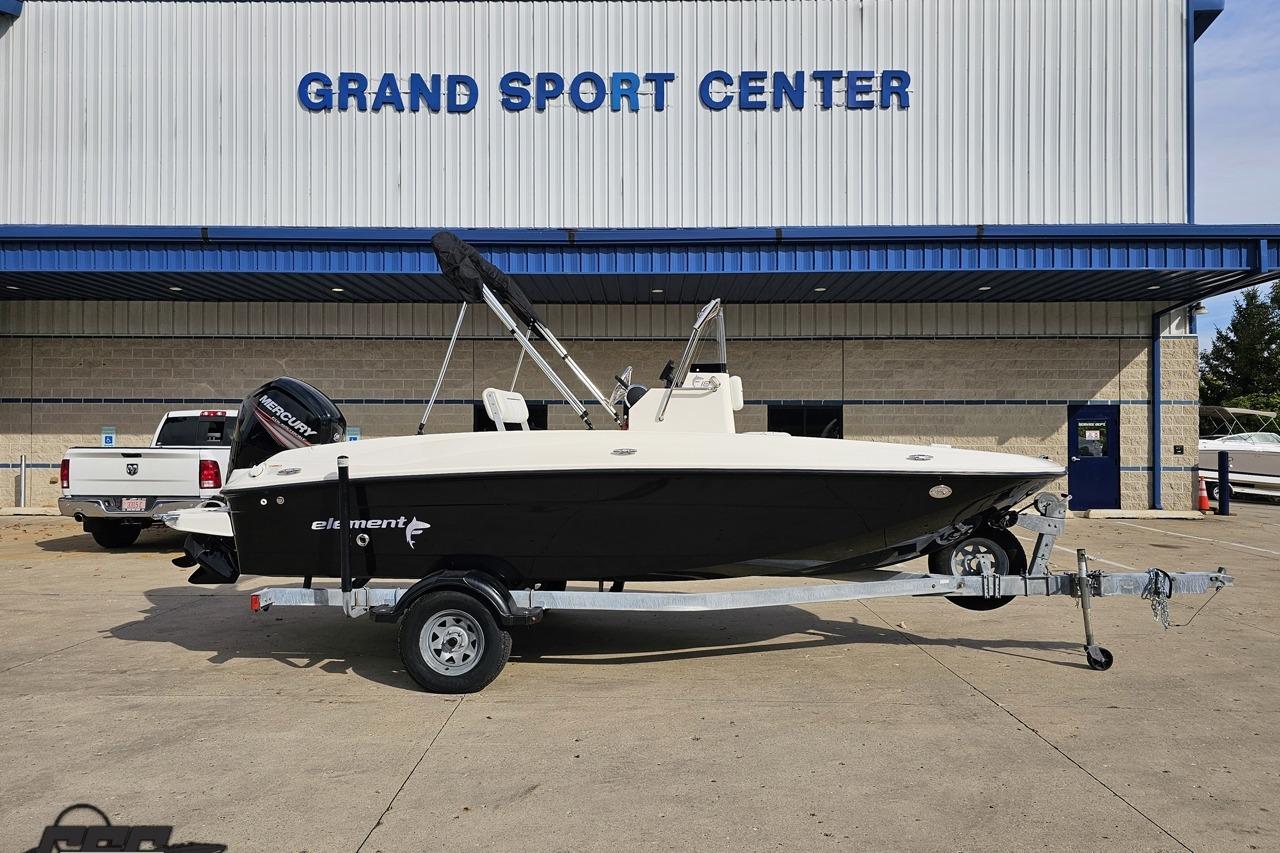 Bayliner Element F18 2016 Bayliner Element F18 boat on trailer at Grand Sport Center.