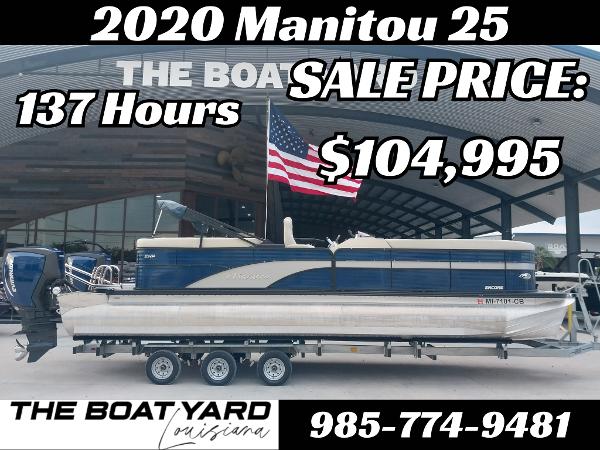 Manitou 25 RF SHP 2020 Manitou 25 RF SHP pontoon boat for sale, 137 hours, $104,995, The Boat Yard Louisiana.