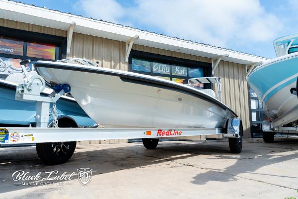 Maverick HPX-S 17 2024 Maverick HPX-S 17 boat on a trailer outside Black Label Marine Group.