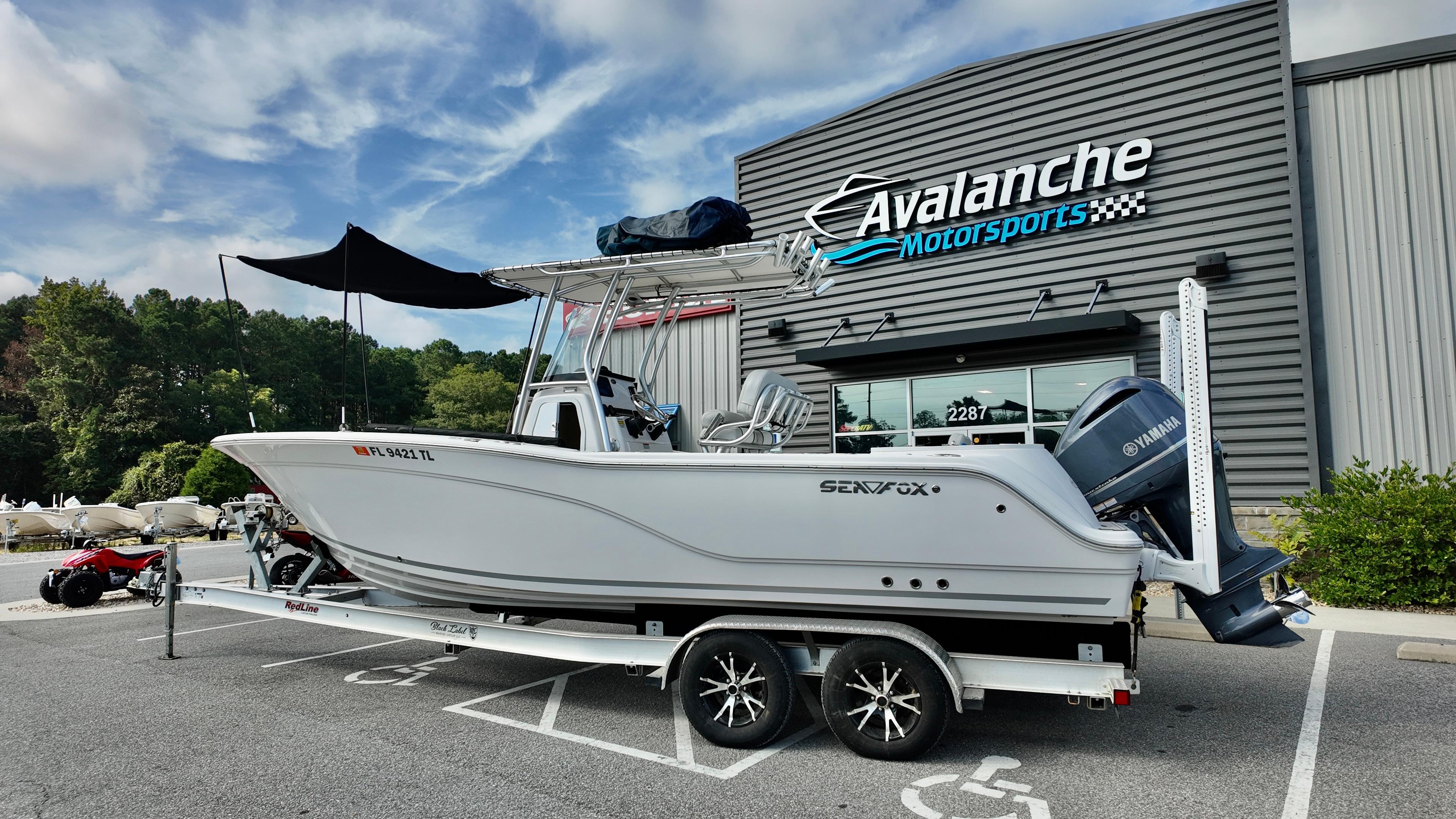 Sea Fox 248 Commander 2023 Sea Fox 248 Commander boat on trailer at Avalanche Motorsports.