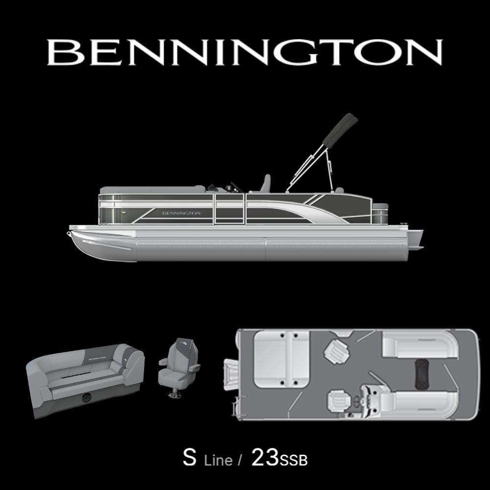 Bennington 22 SSB 2025 Bennington 22 SSB pontoon boat with interior layout and seating design.