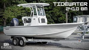 Tidewater 2410 Bay Max 2026 Tidewater 2410 Bay Max boat on trailer, displayed outdoors.
