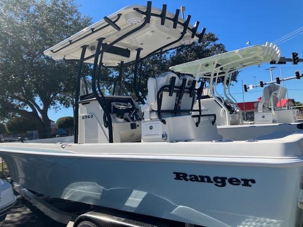 Ranger 2360 Bay 2024 Ranger 2360 Bay boat with T-top and rod holders.