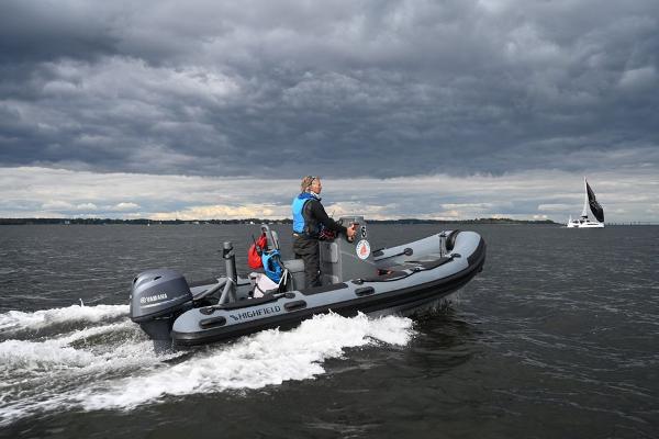 Highfield Patrol 500 2024 Highfield Patrol 500 boat cruising on a cloudy day.