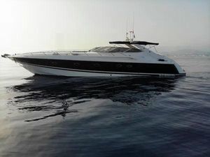 Sunseeker Predator 63 Sunseeker Predator 63 yacht from 1994 on calm water, side view.