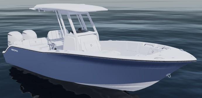 Sea Fox 268 Commander 2026 Sea Fox 268 Commander boat on calm water, featuring dual engines and sleek design.