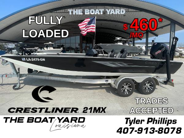 Crestliner 21 MX 2021 Crestliner 21 MX boat for sale, fully loaded, $460/month, trades accepted.
