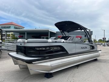 2026 Avalon 2585 Excalibur LTD Winshield Quad Lounger, Tri Toon, Mercury V-10 Motor