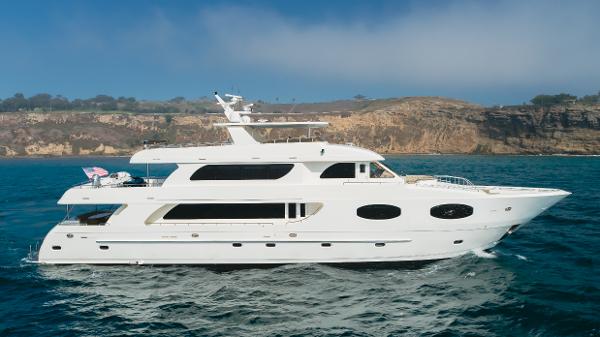 TransWorld 116' Luxurious 2014 TransWorld 116' yacht cruising near scenic coastline.