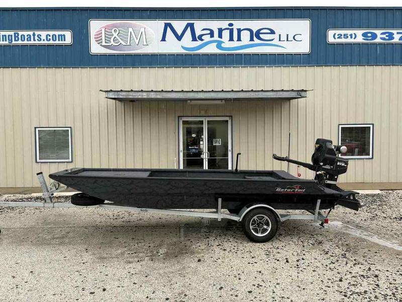 Gator-tail 1754 EXTRME 2025 Gator Tail 1754 EXTREME boat on trailer outside L&M Marine LLC.