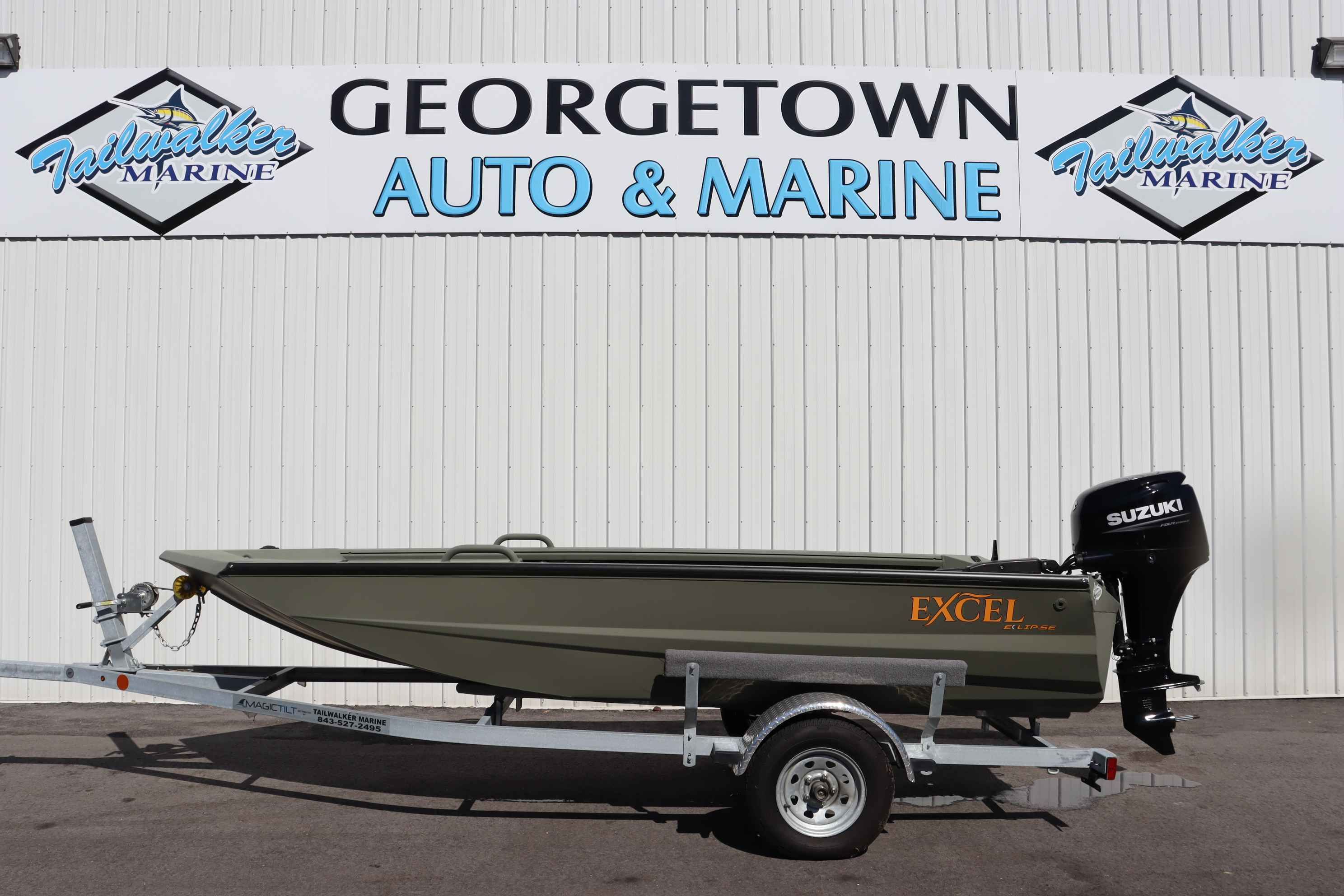 Excel 1554 ECLIPSE 2024 Excel 1554 Eclipse boat on trailer at Georgetown Auto & Marine.