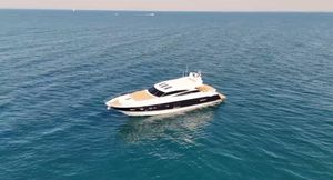 Princess V78 Luxurious 2011 Princess V78 yacht cruising on open sea.