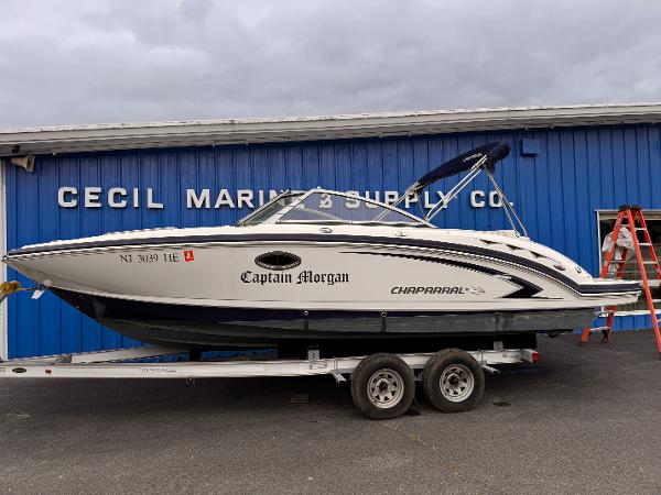 Chaparral 244 Sunesta 2012 Chaparral 244 Sunesta boat on trailer outside Cecil Marine Supply.