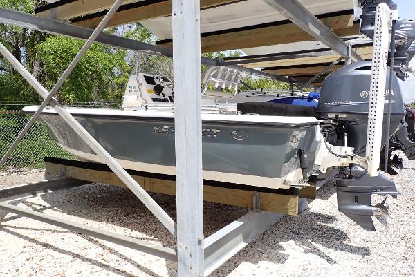 Key West 188 Bay Reef 2022 Key West 188 Bay Reef boat stored on a rack outdoors.