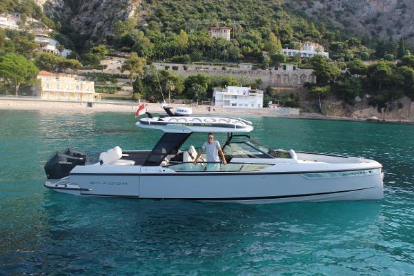 Saxdor 320 GTO 2024 Saxdor 320 GTO yacht cruising in scenic coastal waters.