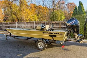 Tracker Grizzly 1754 SC 2026 Tracker Grizzly 1754 SC boat on trailer, autumn trees in background.