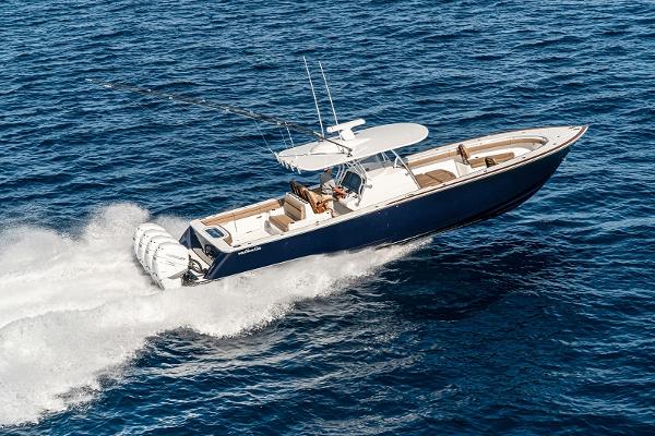 Valhalla Boatworks V-41 2025 Valhalla Boatworks V-41 cruising on open water.